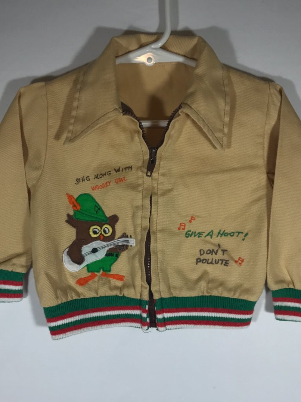Baby's 6-12M Yellow Full Zip Long Sleeve Woodsy Owl Light Jacket